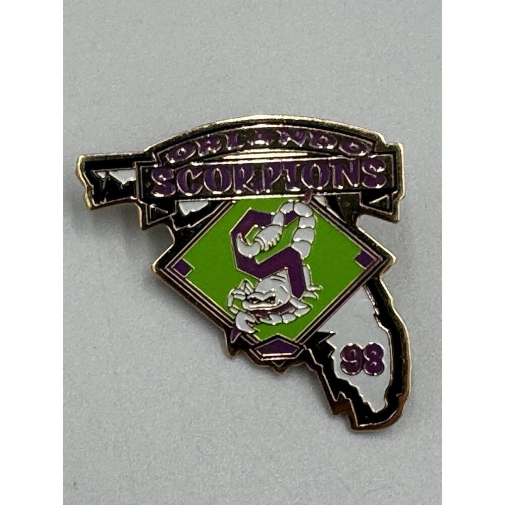 Vintage 1998 Orlando Scorpions Softball Baseball Lapel Pin